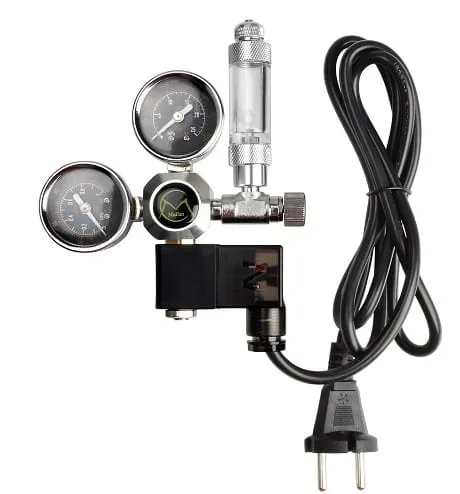 Mufan Dual Gauge Large CO2 Regulator With Solenoid & Bubble Counter